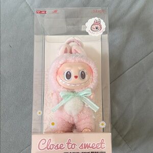 Authentic Mokoko Labubu Plush Toy with Mint Bow